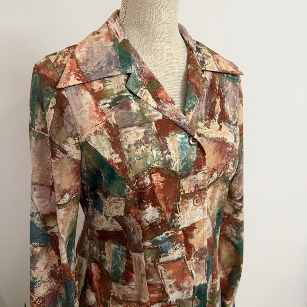 Vintage 70’s Country Miss Collar Chic Button Up Dress - Picture 4 of 10